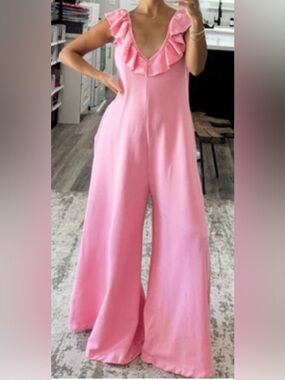 Pink Ruffle Jumpsuit